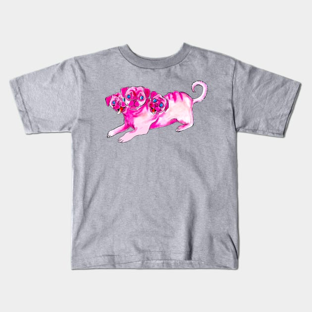 Party Pug Kids T-Shirt by Art of V. Cook